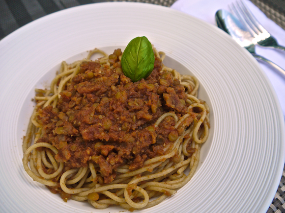 Spaghetti
                                Marinara With French Lentils